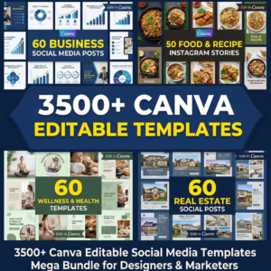 +3500 Editable Canva Social Media Templates
