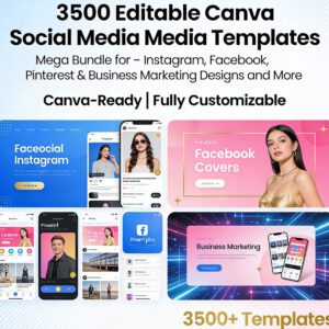 +3500 Editable Canva Social Media Templates