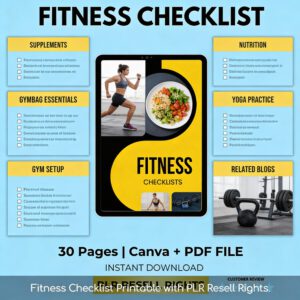 Resellable Fitness Checklist Printable With PLR