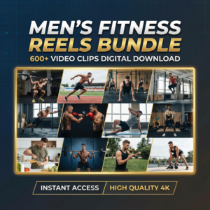 Men's Fitness Reels Bundle: 600+ Video Clips Digital Download